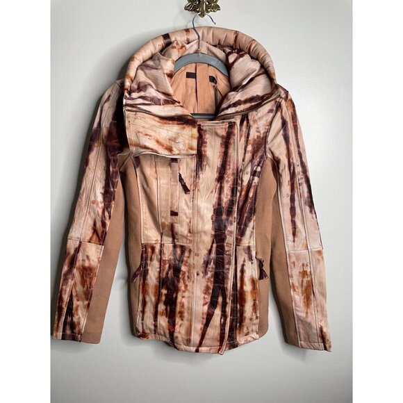 NWT Nicholas K Revised Brock Fitted Leather Jacket Bronze Tie Dye Size XS $880 - Picture 6 of 9